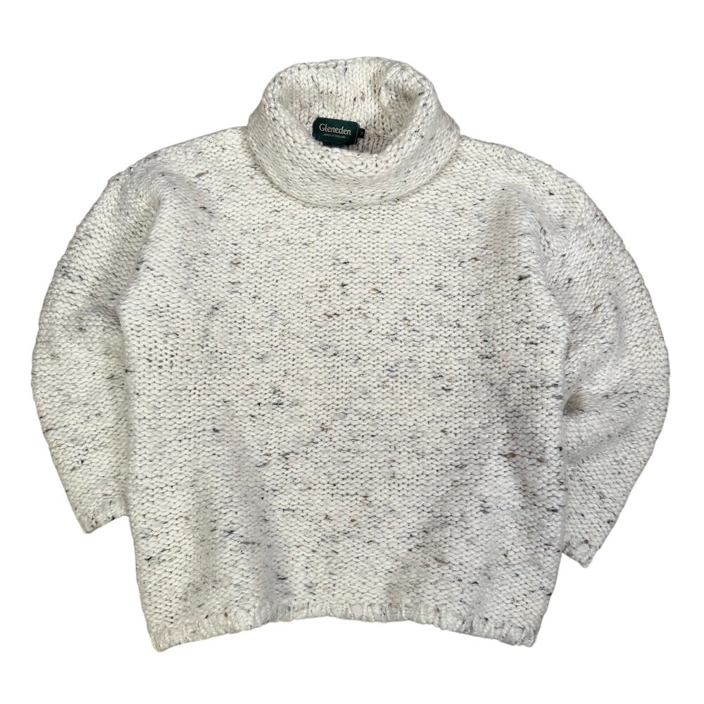 Gleneden Made in England Chunky Knit Wool Blend Turtleneck Sweater Size M